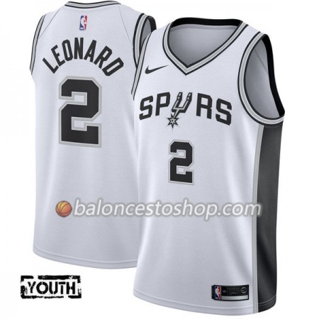 Camiseta Niños NBA San Antonio Spurs Kawhi Leonard 2 Nike 2017-18 Blanco Swingman Camiseta Niños NBA San Antonio Spurs Kawhi Leonard 2 Nike 2017-18 Blanco Swingman